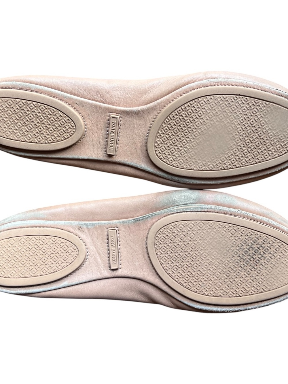 Tory Burch Blush Leather Logo Round-Toe Ballet Flats - Picture 7 of 8